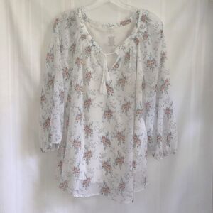 St John's Bay XL women's blouse long sleeve Floral